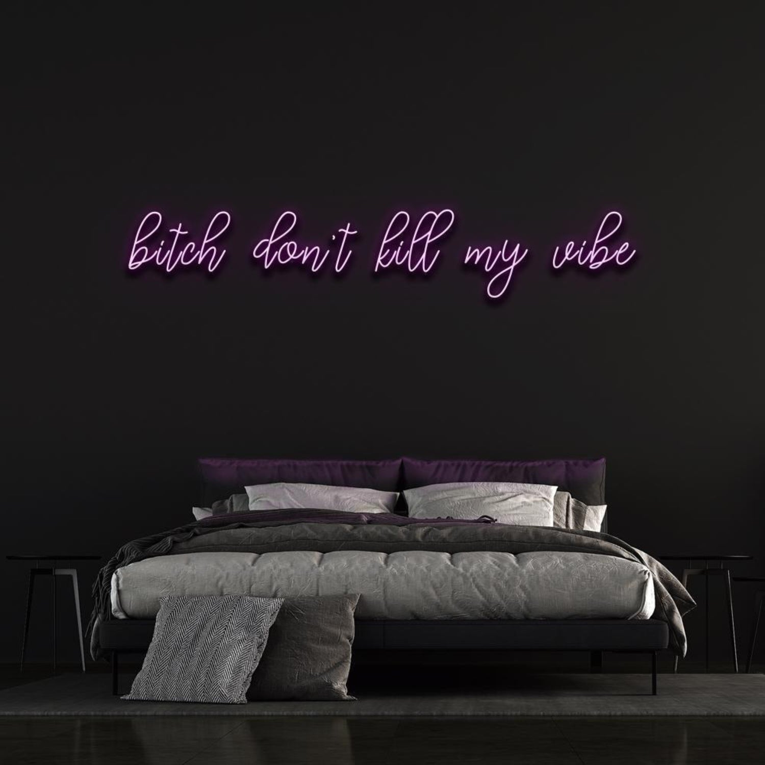Bitch Dont Kill My Vibe Pink Led Neon Sign Bedroom Wall Decor | Shineneon
