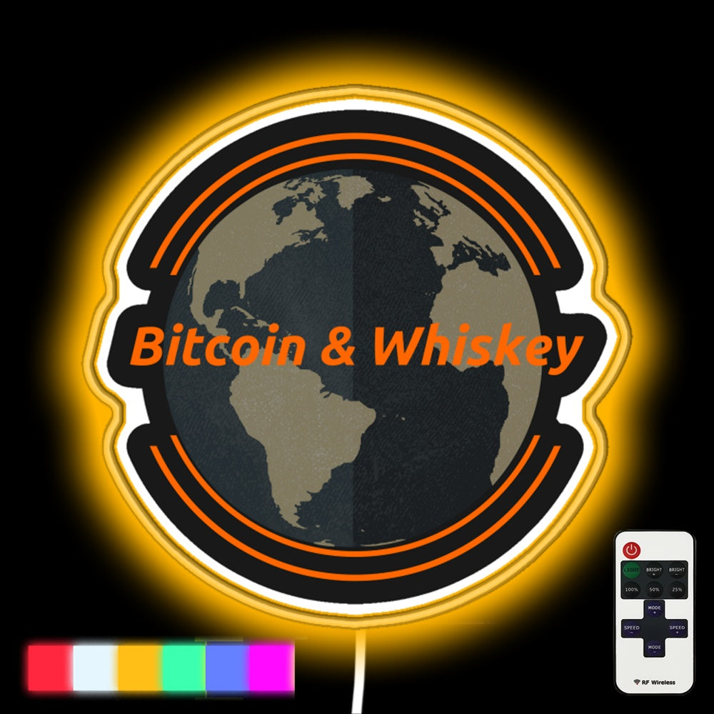 Bitcoin And Whiskey Led Neon Sign