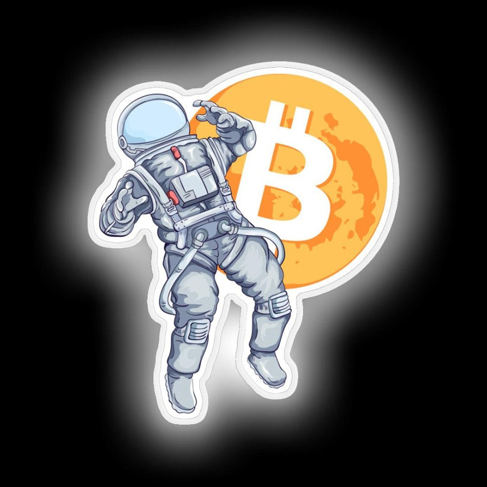Bitcoin Astronaut Btc Mooning Neon Sign