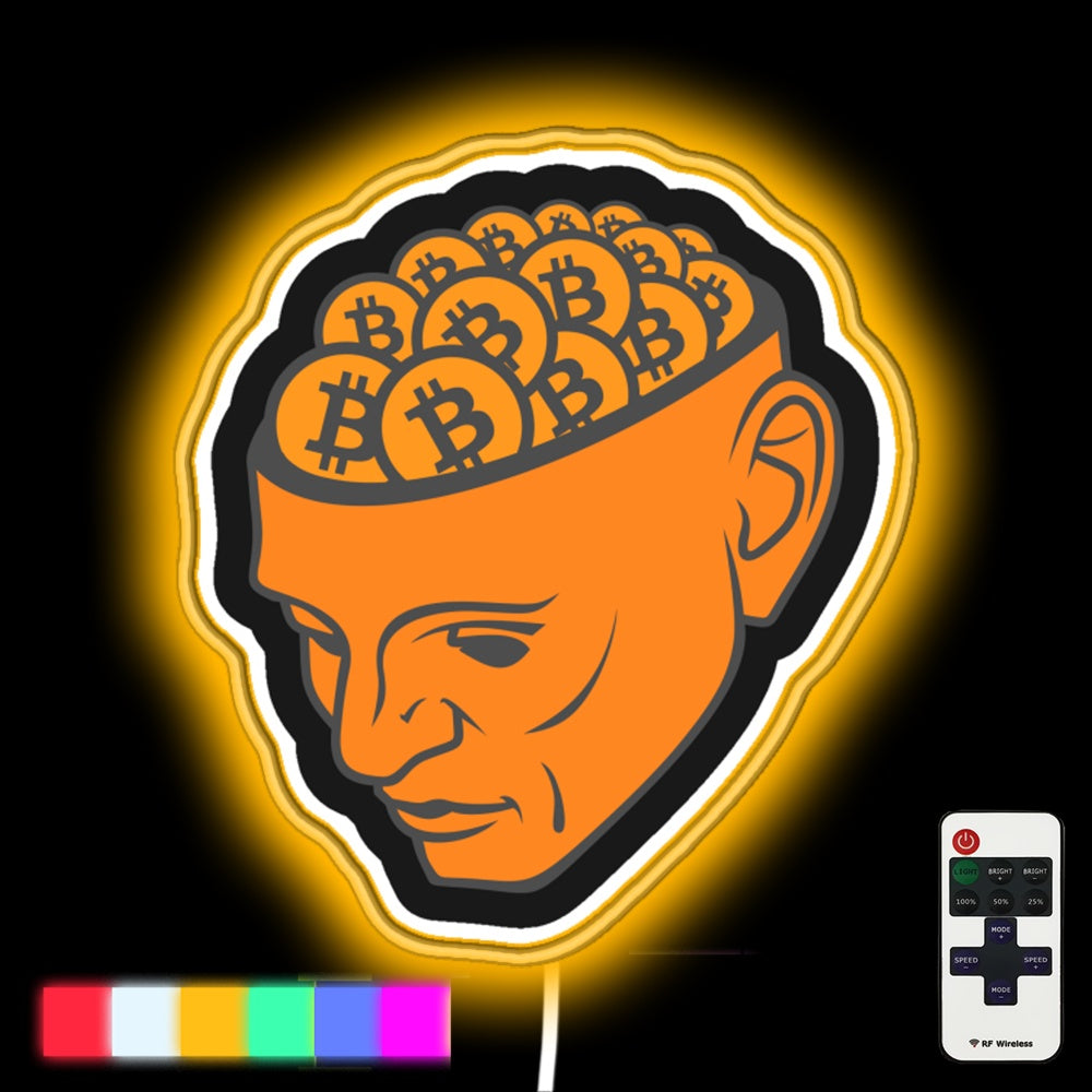 Bitcoin Brains Led Neon Sign - Custom LED neon sign front view