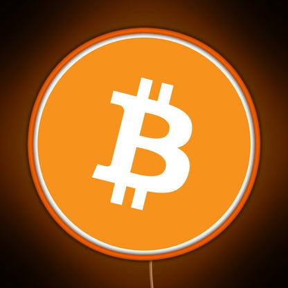 Bitcoin Btc Logo Crypto Merge Minimalist Rgb Neon Sign