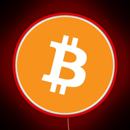 Bitcoin Btc Logo Crypto Merge Minimalist Rgb Neon Sign - LED neon sign close-up detail