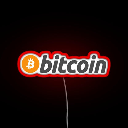 Bitcoin Crypto Currency Traders Rgb Neon Sign - LED neon sign close-up detail