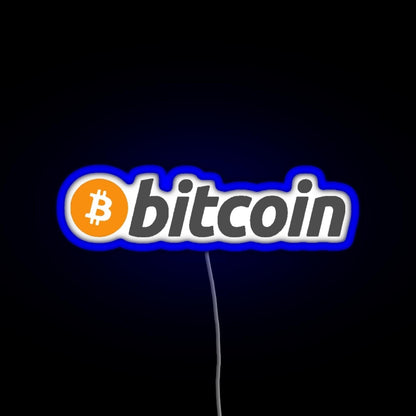 Bitcoin Crypto Currency Traders Rgb Neon Sign - Neon sign mounted on wall in room