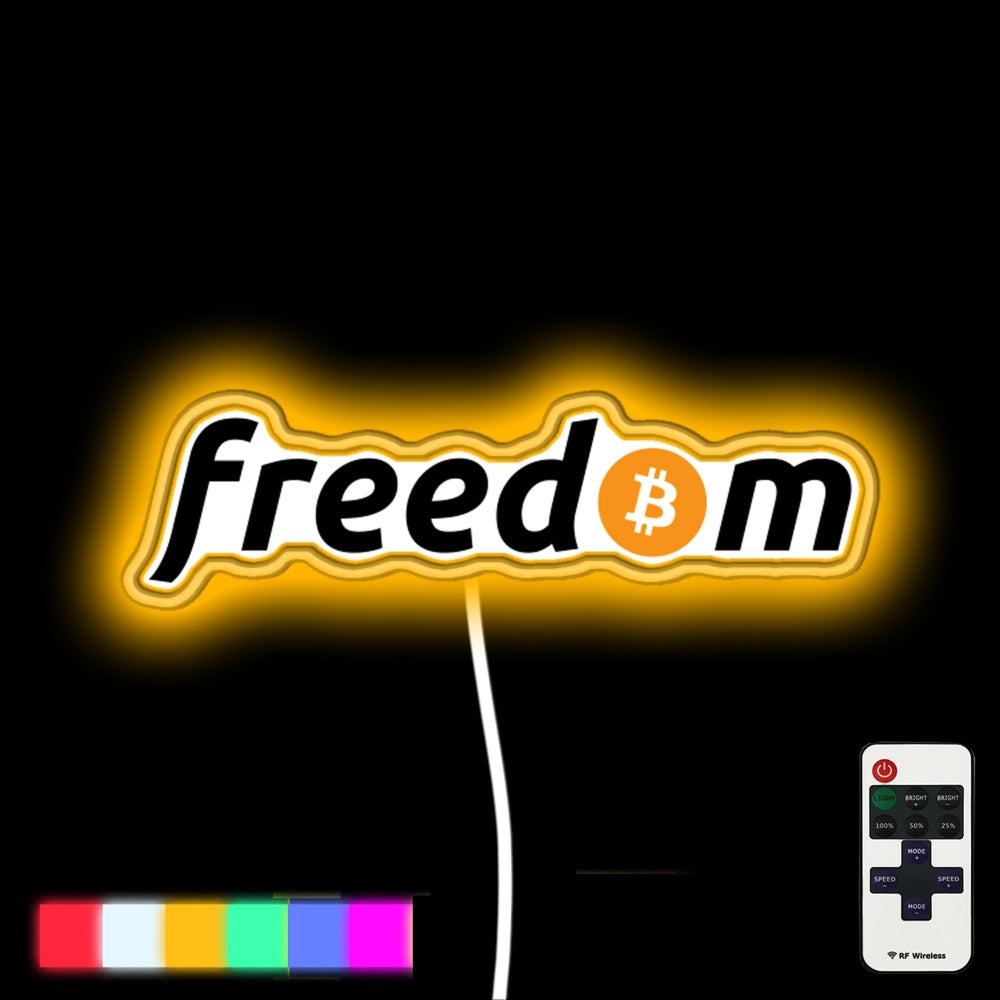 Bitcoin Freedom Led Neon Sign - Custom LED neon sign front view