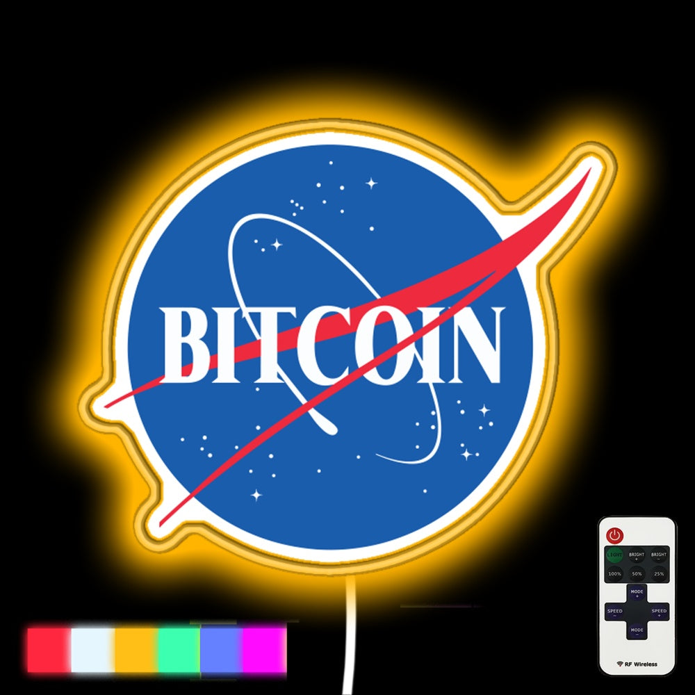 Bitcoin Nasa Led Neon Sign - Custom LED neon sign front view