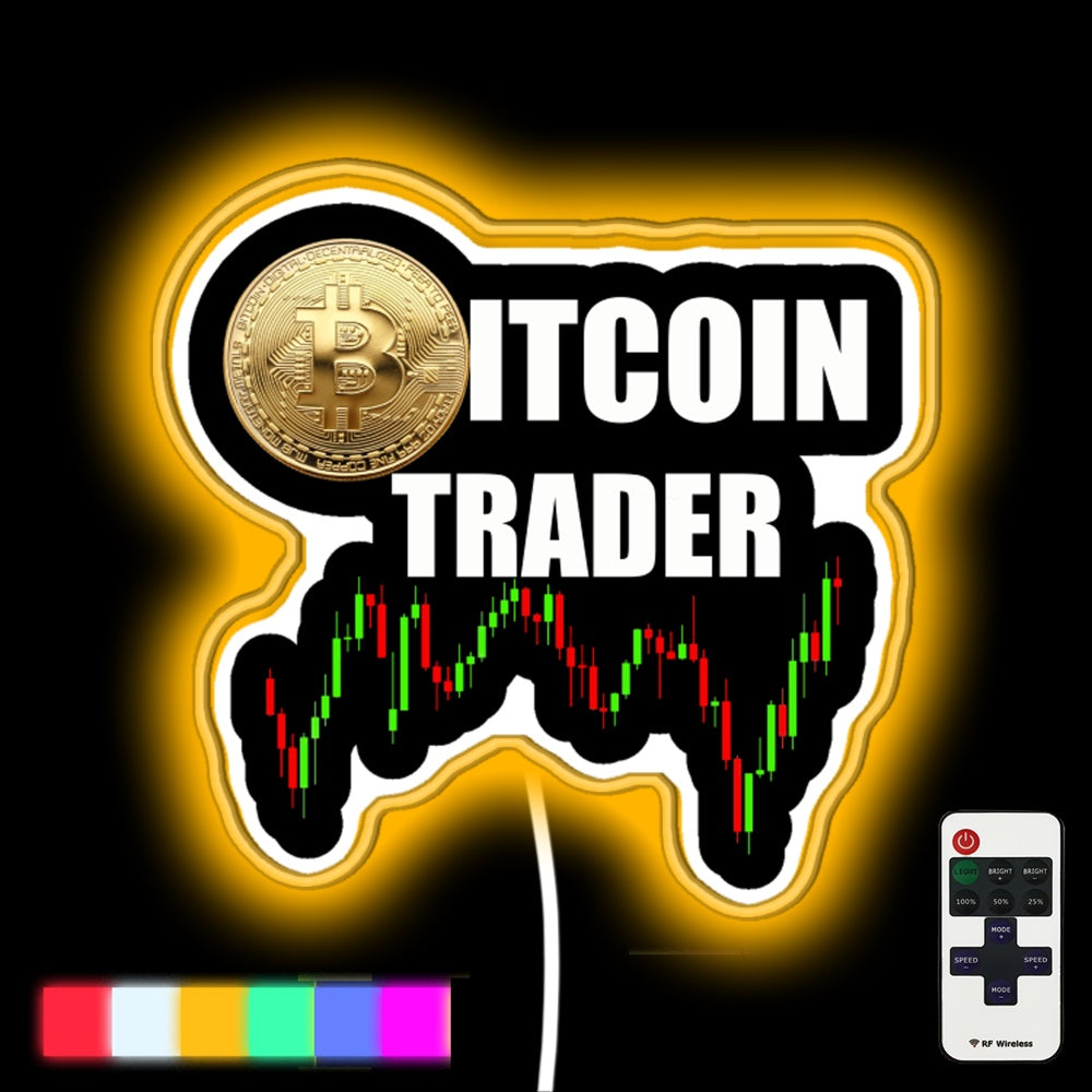 Bitcoin Trader Led Neon Sign - Custom LED neon sign front view