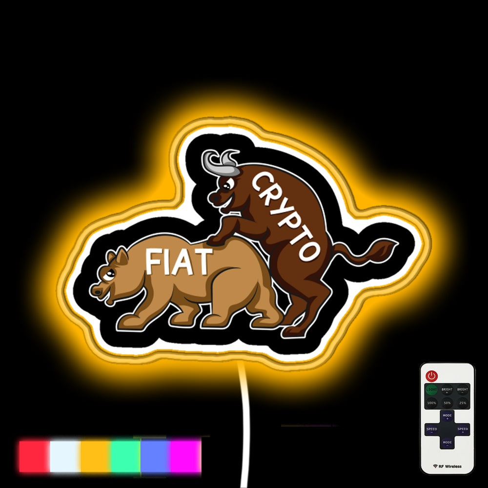 Bitcoin Vs Fiat Buy Btc Crypto Led Neon Sign - Custom LED neon sign front view