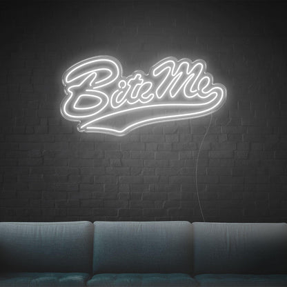 Bite Me Red Led Neon Sign For Retro Indoor Decor | Shineneon