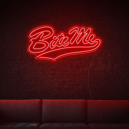 Bite Me Red Led Neon Sign For Retro Indoor Decor | Shineneon