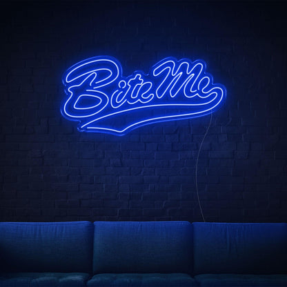 Bite Me Red Led Neon Sign For Retro Indoor Decor | Shineneon