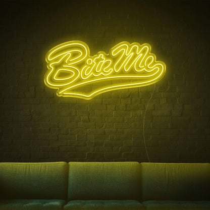 Bite Me Red Led Neon Sign For Retro Indoor Decor | Shineneon