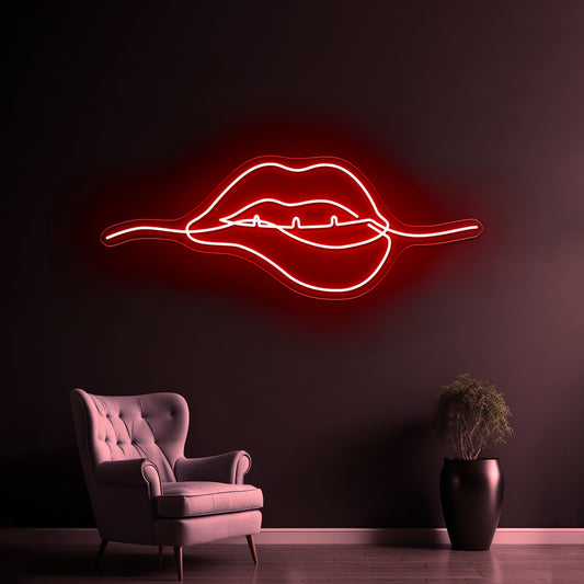 Biting Lips Large Neon Signs