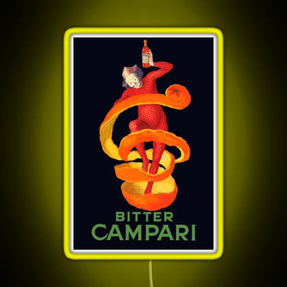 Bitter Campari Leonetto Cappiello Bitter French Liquor Rgb Neon Sign - Size and dimension reference