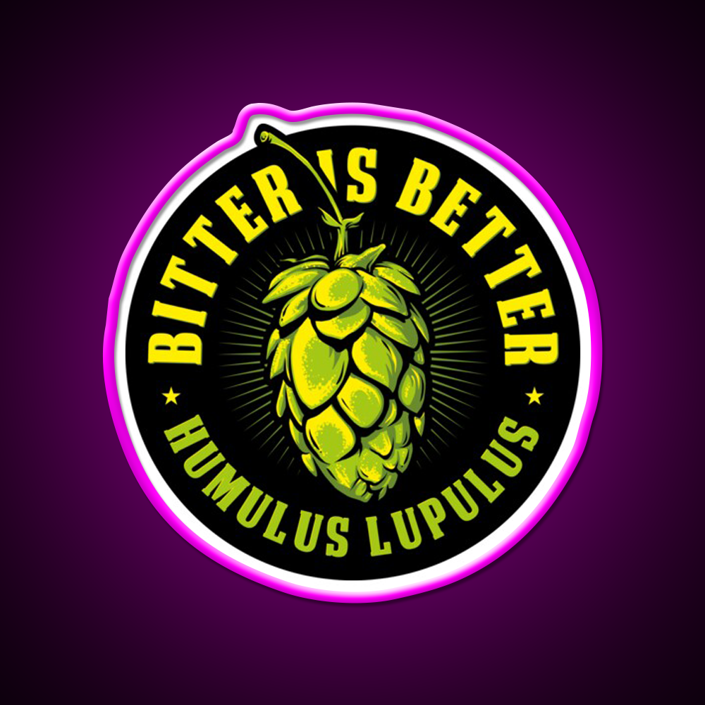 Bitter Is Better Beer Bar Decor Led Neon Sign Rgb Color - Neon sign mounted on wall in room