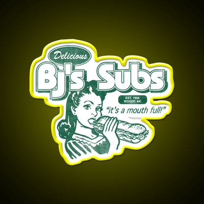Bjs Subs Neon Sign Fast Food Led Neon Sign For Burger Place Rgb Color - Shineneon