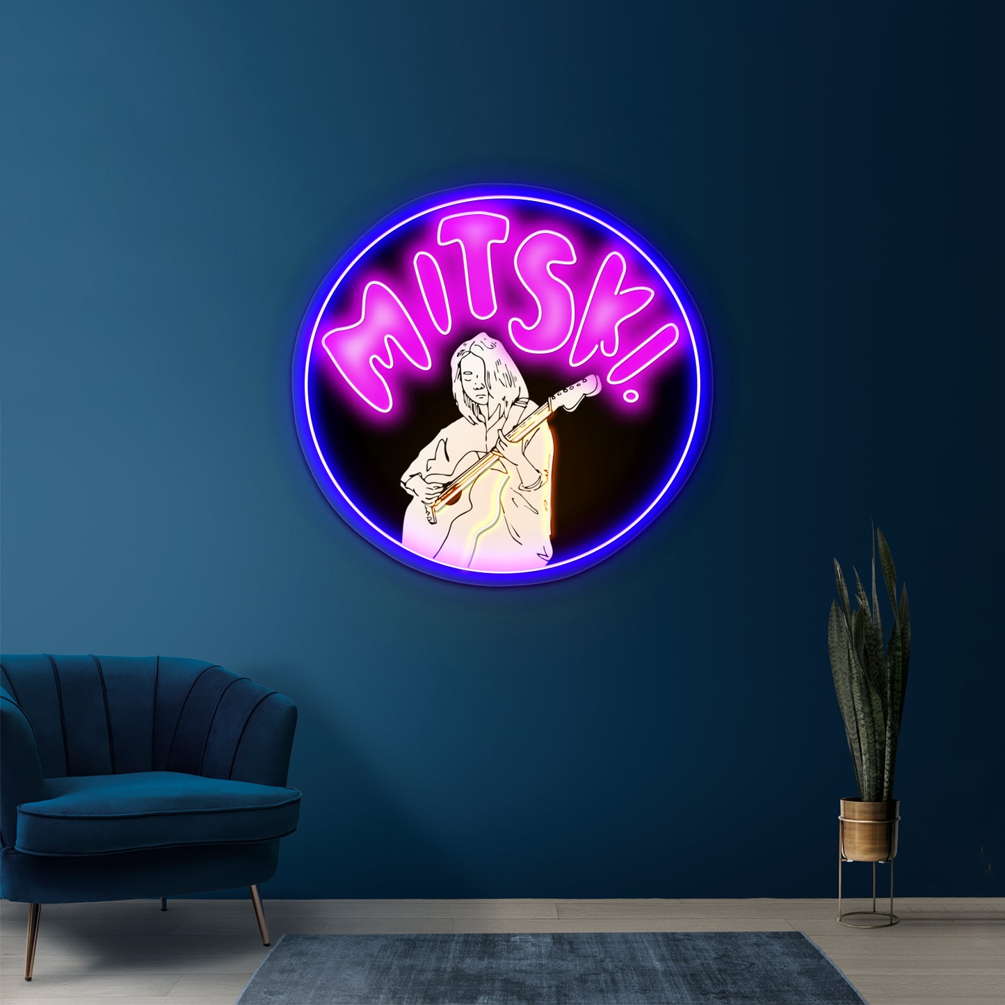 Black And White Circle Artwork Led Neon Sign