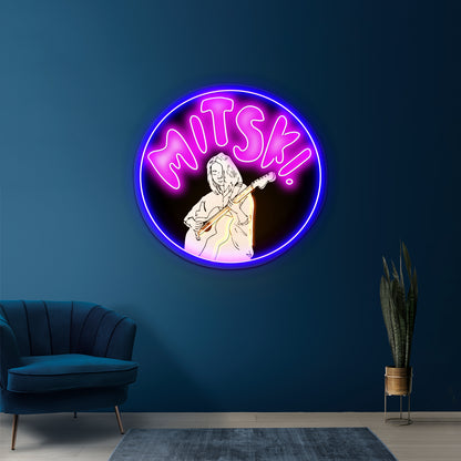 Black And White Circle Artwork Led Neon Sign