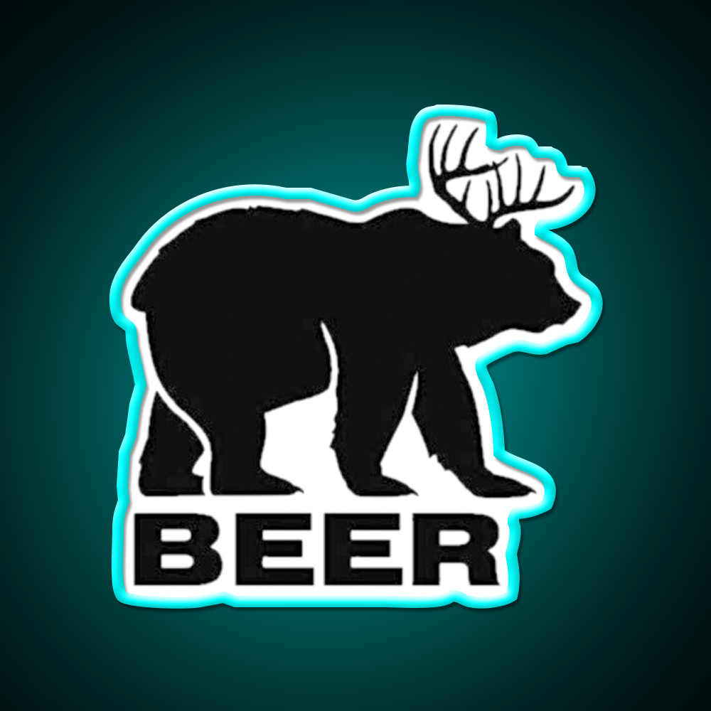 Black Bear Beer Bar Decor Led Neon Sign Rgb Color - Size and dimension reference