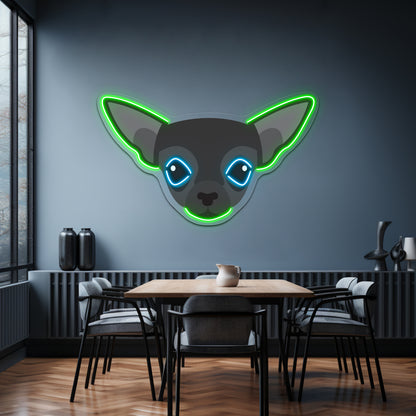 Black Chihuahua Artwork Led Neon Sign