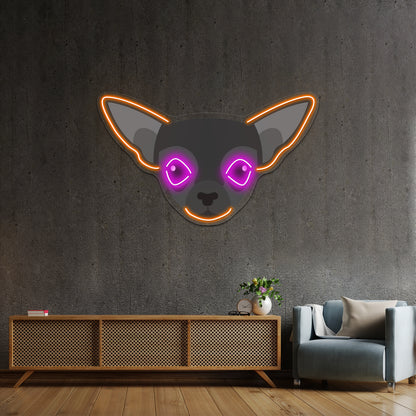 Black Chihuahua Artwork Led Neon Sign