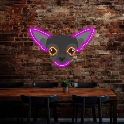 Black Chihuahua Artwork Led Neon Sign