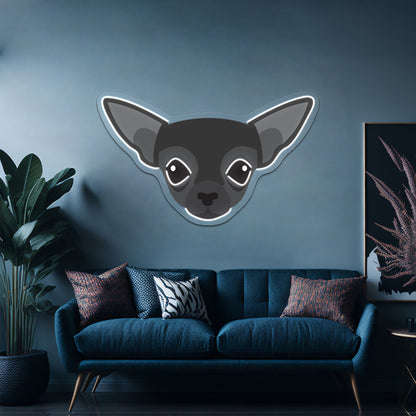 Black Chihuahua Artwork Led Neon Sign