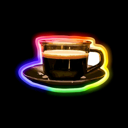 Black Coffee Lover Cafe Led Neon Sign Espresso Bar Art Rgb Color