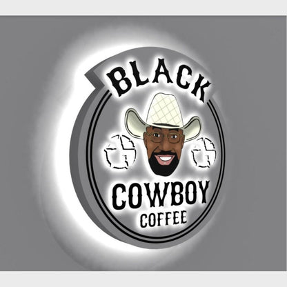Black Cowboy Coffee 3D Backlit Channel Letters Led Light Sign - Shineneon