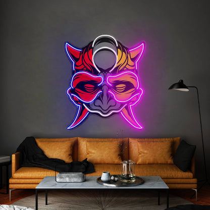 Black Devil Mask Led Neon Sign Light Custom Led Signs - Shineneon