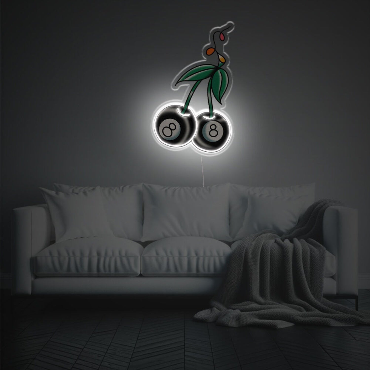 Black Eight Cheery Led Neon Acrylic Artwork | Shineneon