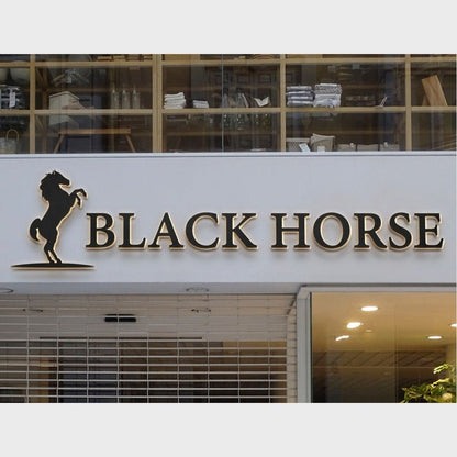 Black Horse 3D Backlit Channel Letters Led Light Sign - Shineneon