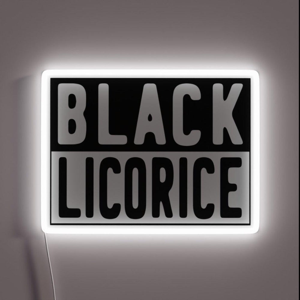 Black Licorice Rgb Led Neon Sign - Custom LED neon sign front view