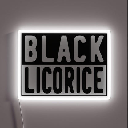 Black Licorice Rgb Led Neon Sign - Custom LED neon sign front view