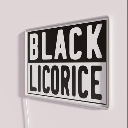Black Licorice Rgb Led Neon Sign - Neon sign mounted on wall in room
