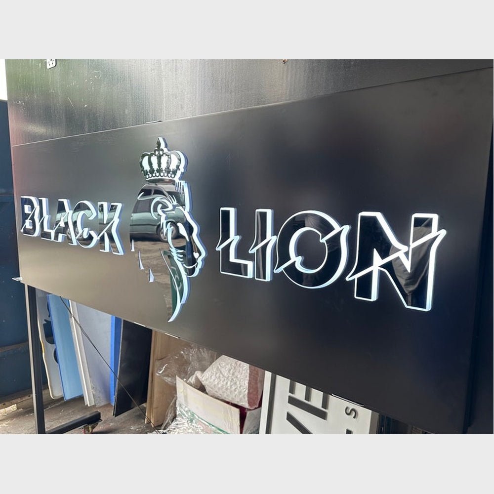 Black Lion Big Logo 3D Backlit Channel Letters Led Light Sign - Shineneon