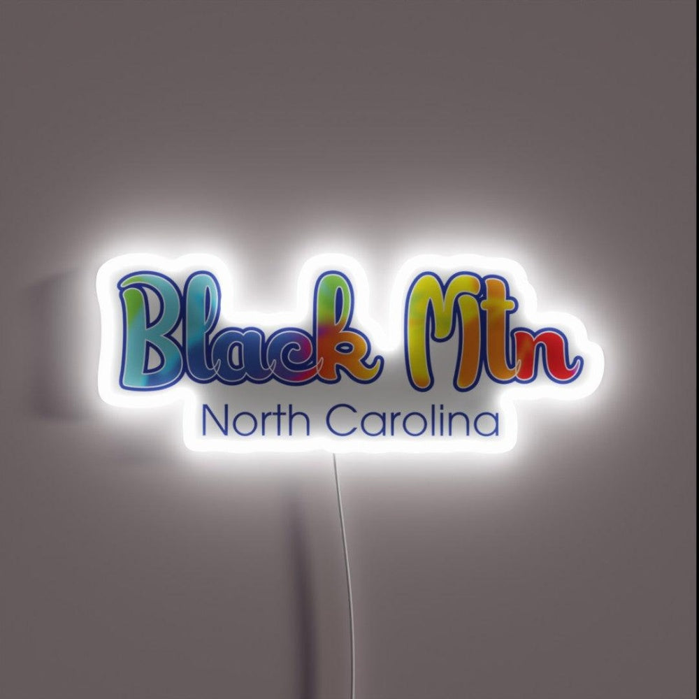 Black Mountain North Carolina Asheville Rgb Led Neon Sign - Custom LED neon sign front view