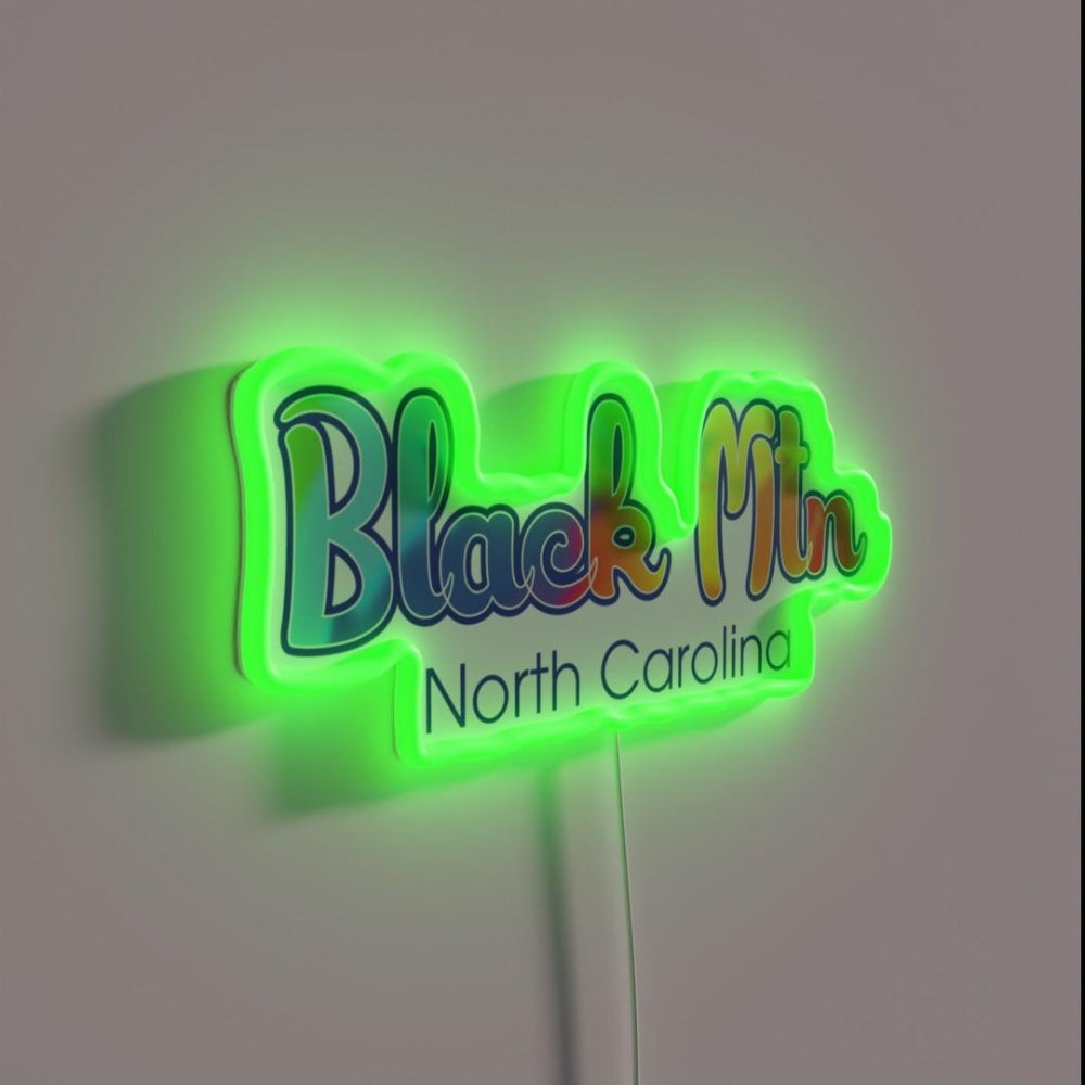 Black Mountain North Carolina Asheville Rgb Led Neon Sign - LED neon sign close-up detail