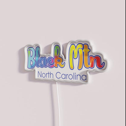 Black Mountain North Carolina Asheville Rgb Led Neon Sign - Neon sign mounted on wall in room