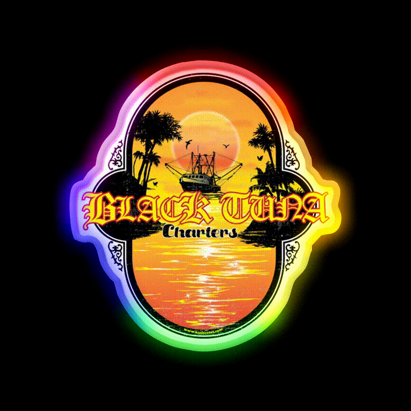 Black Tuna Strain Art Hemp Inspired Green Leaf Led Neon Sign Rgb Color - LED neon sign close-up detail