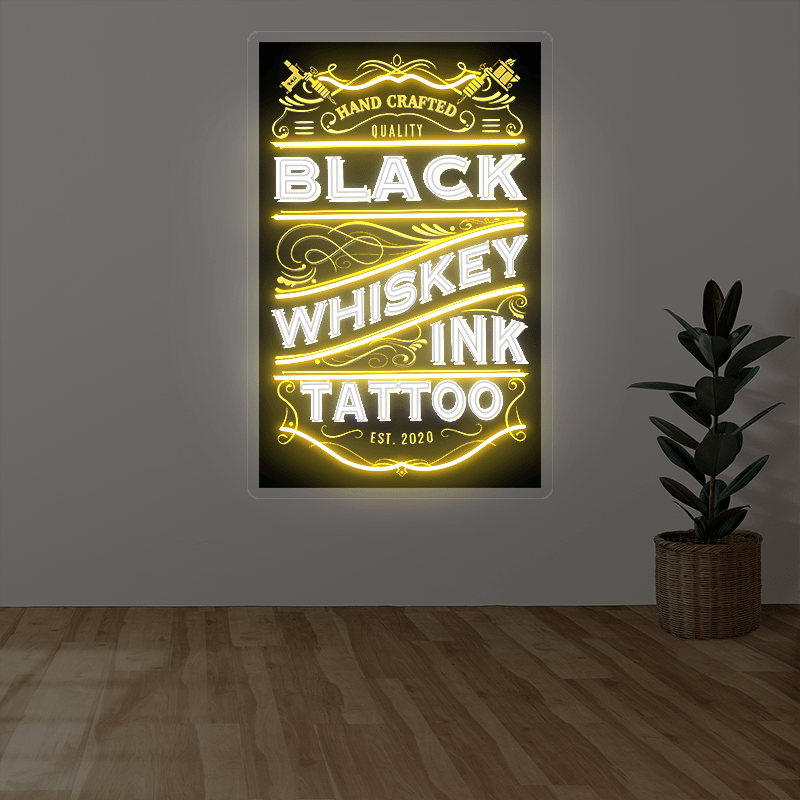 BLACK WHISKEY INK TATTOO Custom Neon Sign - Shineneon