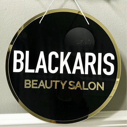 Blackaris Beauty Salon Acrylic Business Logo Sign - Shineneon