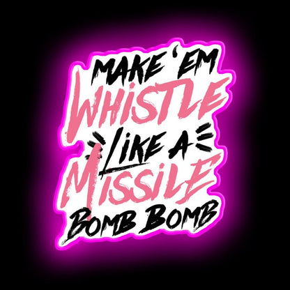 Blackpink Whistle Neon Sign - Neon sign mounted on wall in room