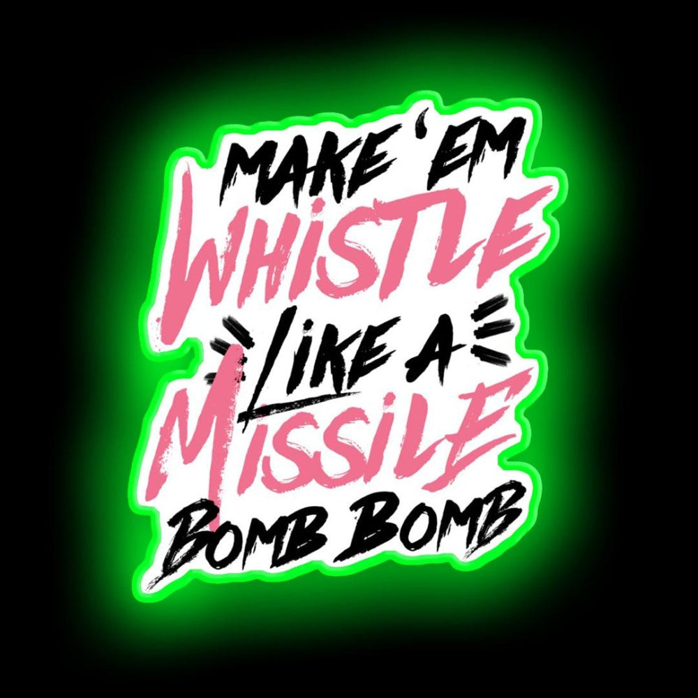 Blackpink Whistle Neon Sign - Size and dimension reference