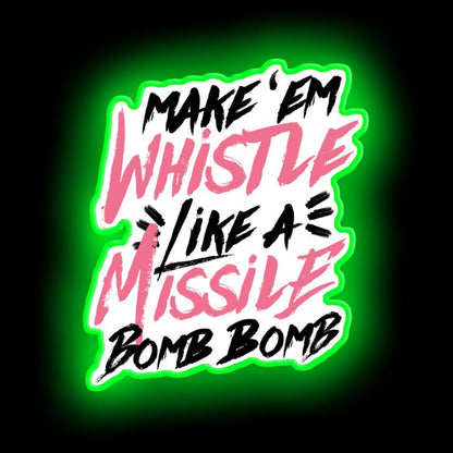Blackpink Whistle Neon Sign - Size and dimension reference