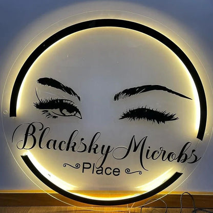 Blacksky Microbs Place Acrylic Business Logo Sign - Shineneon