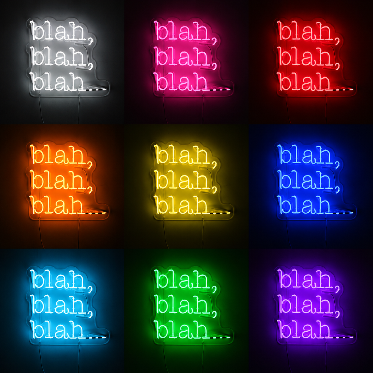 Bleah Blah Blah LED Neon Sign - 05 Color Grid