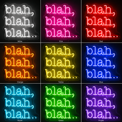 Bleah Blarh LED Neon Sign - 05 Color Grid