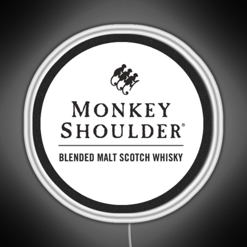 Blended Malt Monkey Shoulder Scotch Rgb Neon Sign - Custom LED neon sign front view