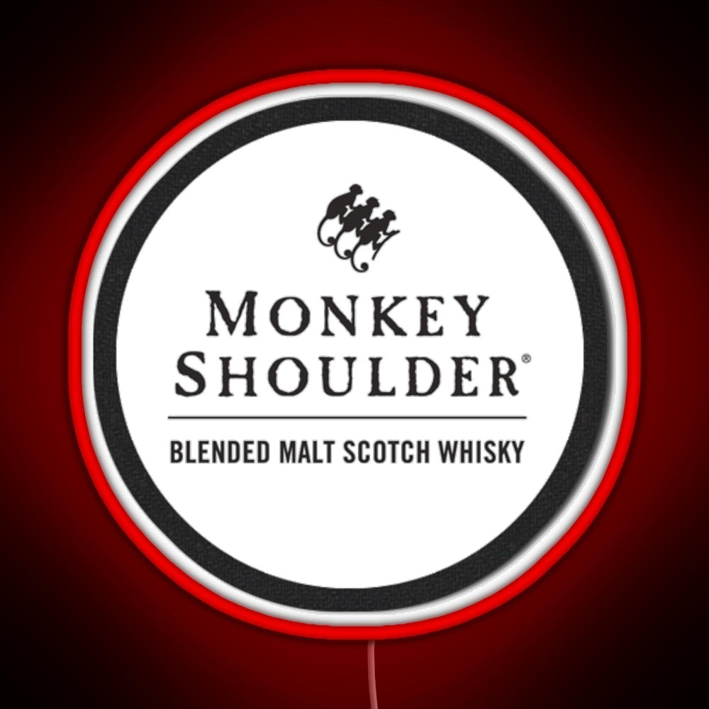 Blended Malt Monkey Shoulder Scotch Rgb Neon Sign - LED neon sign close-up detail